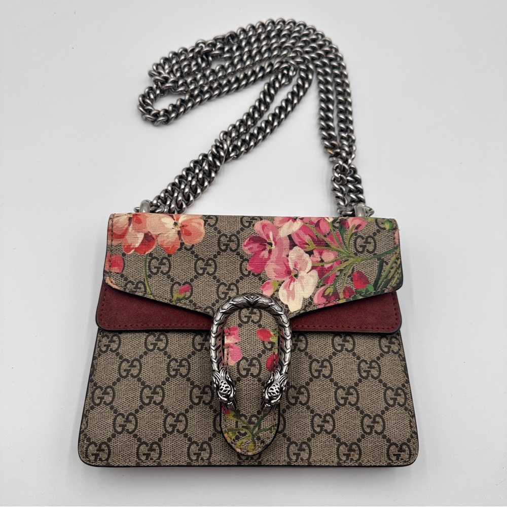 Gucci Dionysus Bag Blooms Print GG Coated Canvas Small with COA